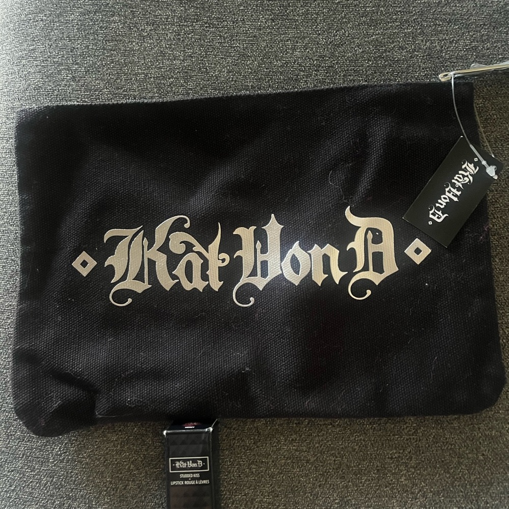Kat Von D Black Makeup Bag and lipstick mercy (brand-new)